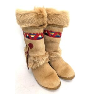 Tecnica Italy Apres Skandia Women's Fur Leather Boots Brown: Size 38 EU / 7.5 US